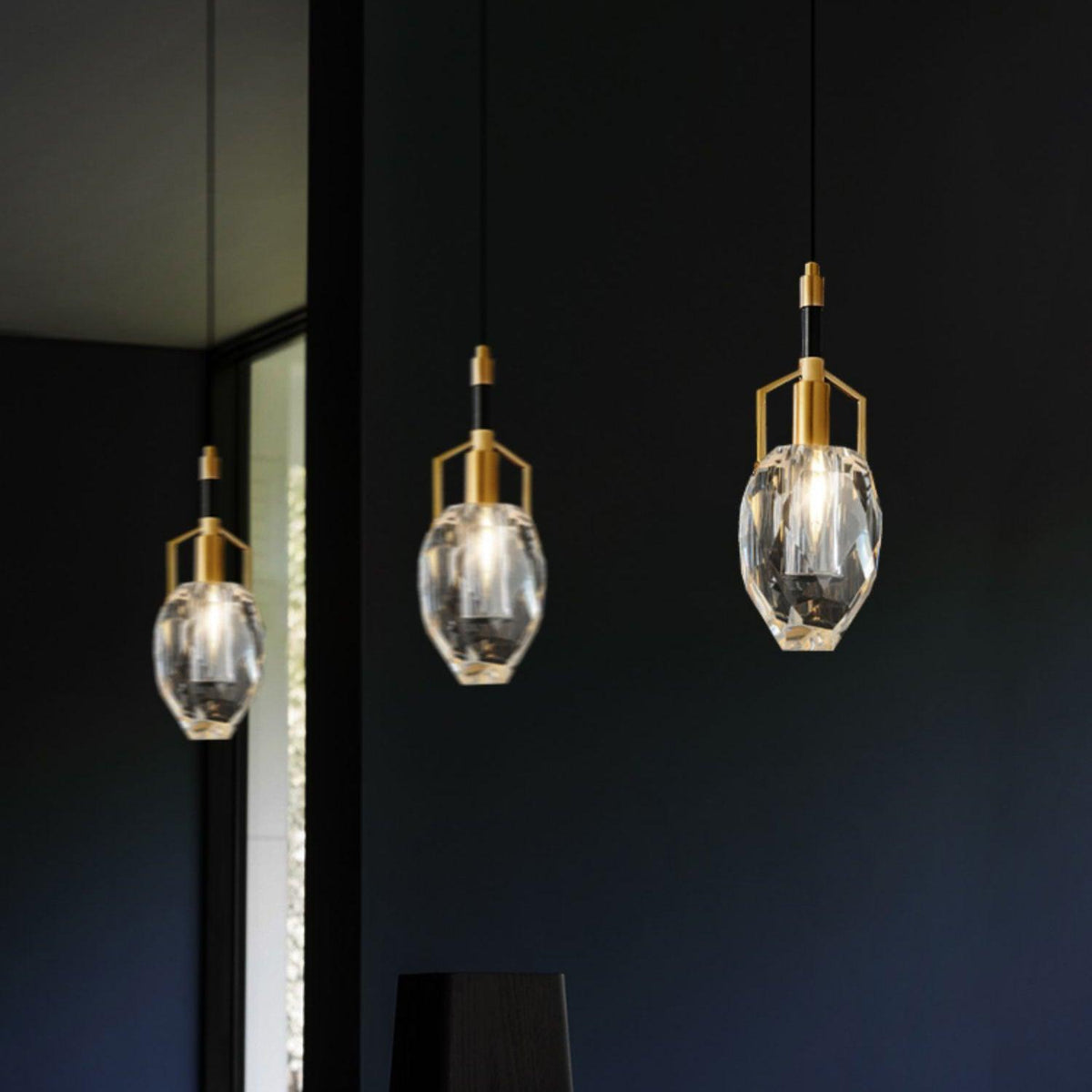Lavilla Crystal Pendant Light in Brass for Modern Interiors