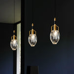 Lavilla Crystal Pendant Light in Brass for Modern Interiors