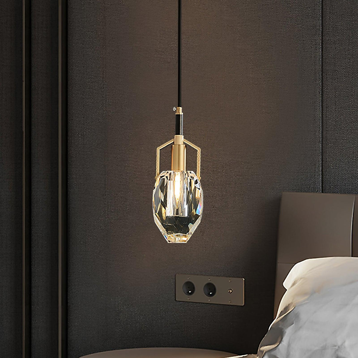 Lavilla Crystal Pendant Light in Brass for Modern Interiors