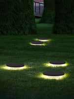 Solar Disc Lawn Light – Matte Black Aluminium Spike Garden Lamp