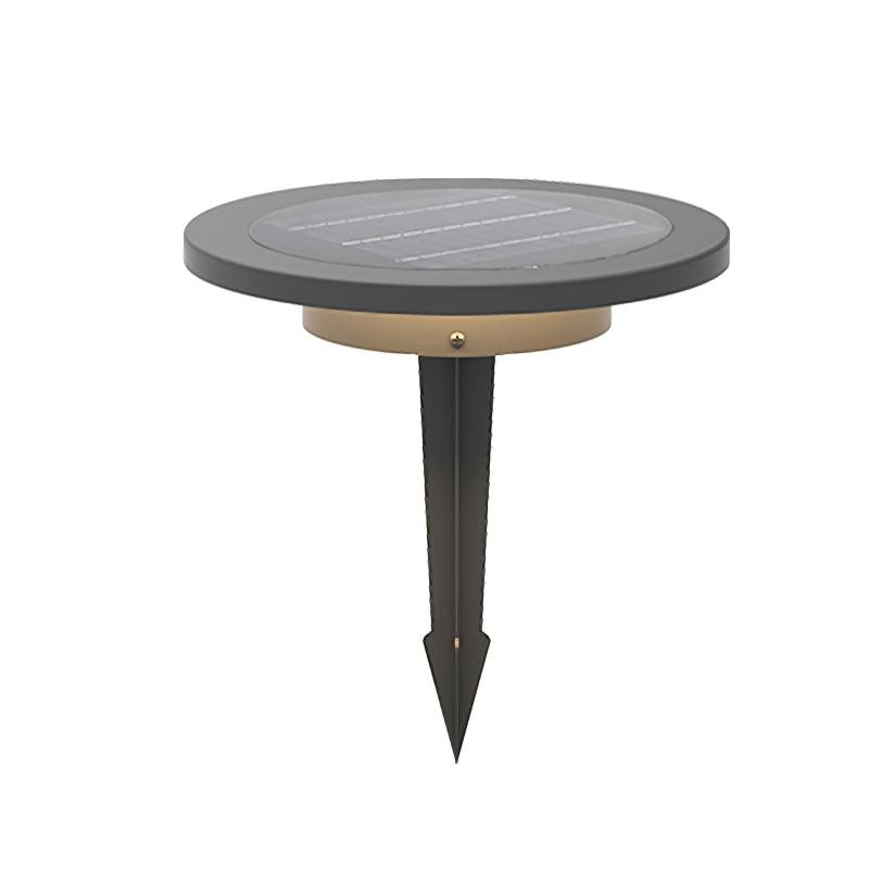 Solar Disc Lawn Light – Matte Black Aluminium Spike Garden Lamp