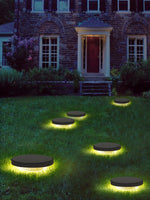 Solar Disc Lawn Light – Matte Black Aluminium Spike Garden Lamp