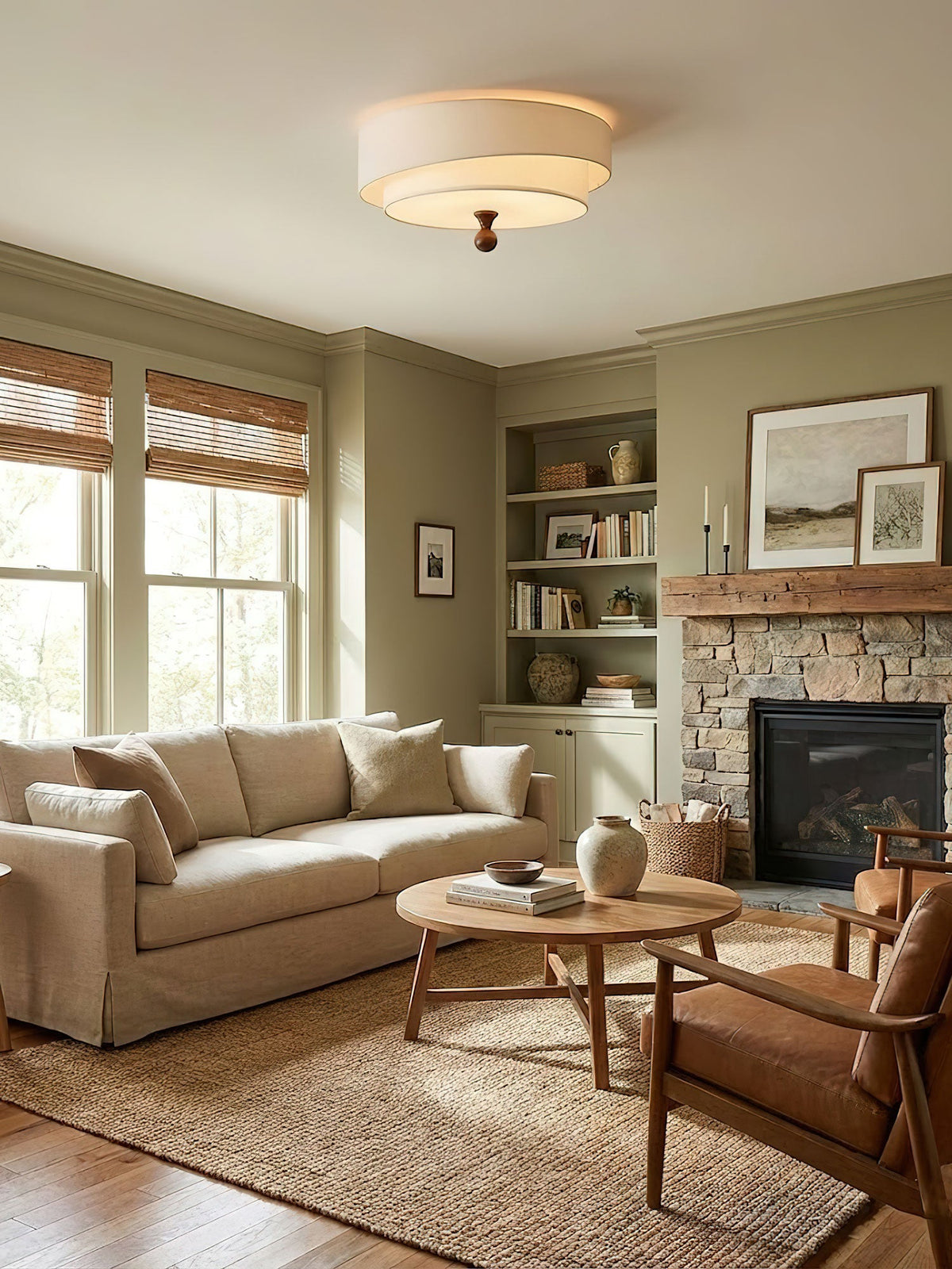 Layered Fabric Ceiling Light – Soft Diffused Glow for Modern Interiors