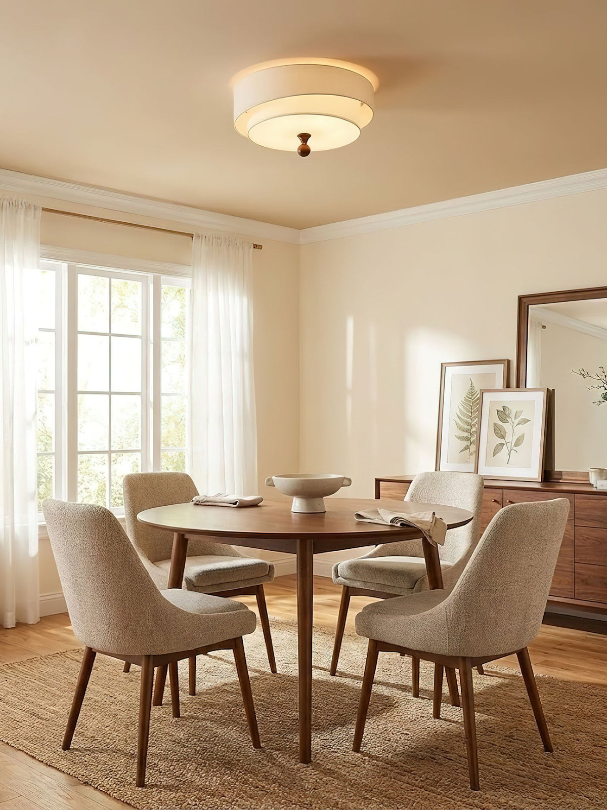 Layered Fabric Ceiling Light – Soft Diffused Glow for Modern Interiors