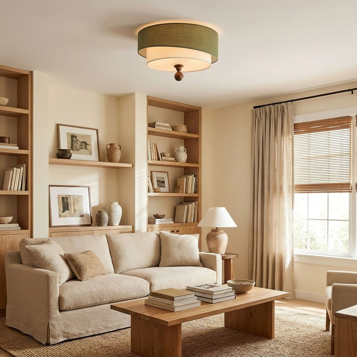 Layered Fabric Ceiling Light – Soft Diffused Glow for Modern Interiors