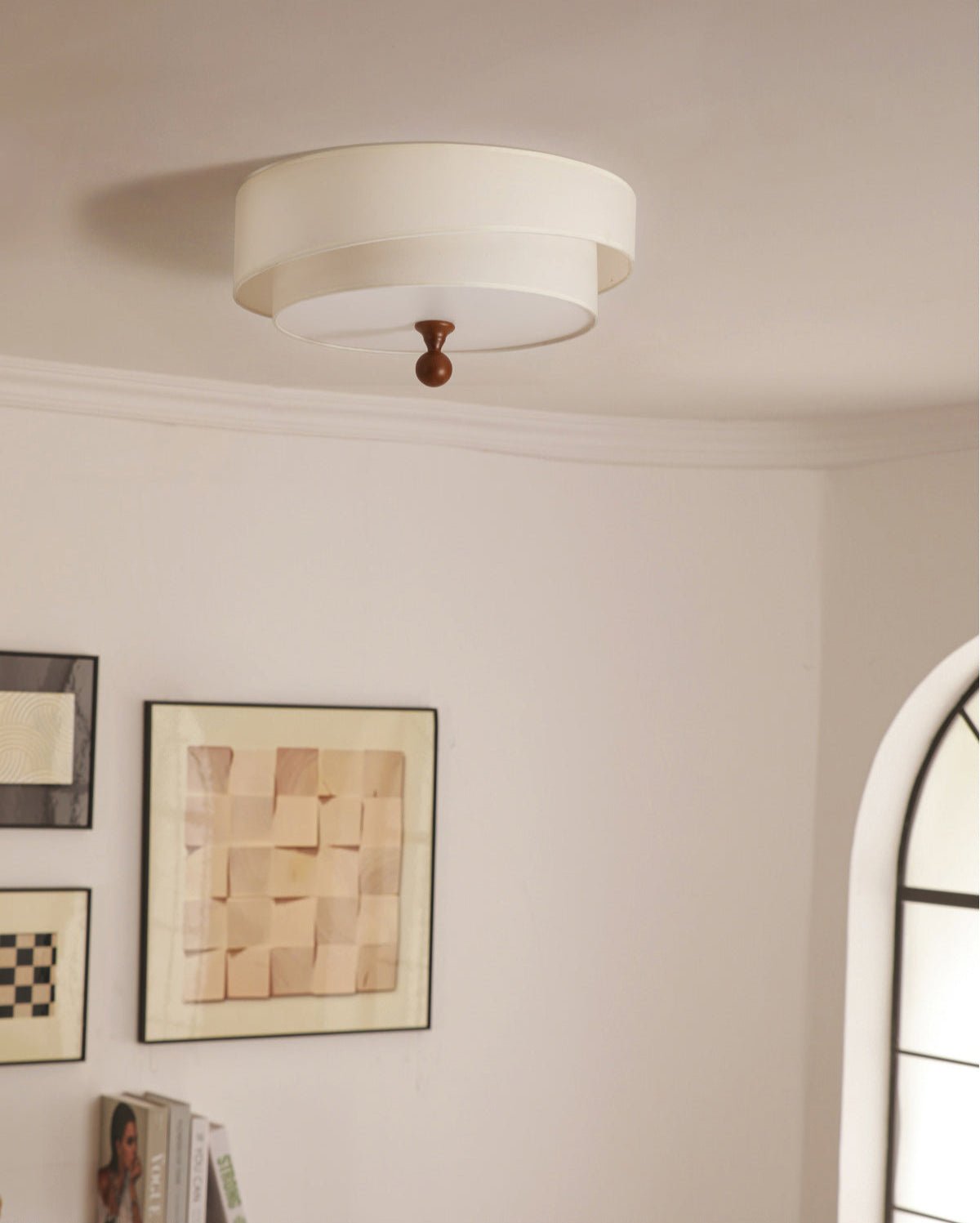 Layered Fabric Ceiling Light – Soft Diffused Glow for Modern Interiors