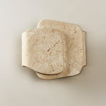 Layered Travertine Wall Sconce with Warm Ambient Glow
