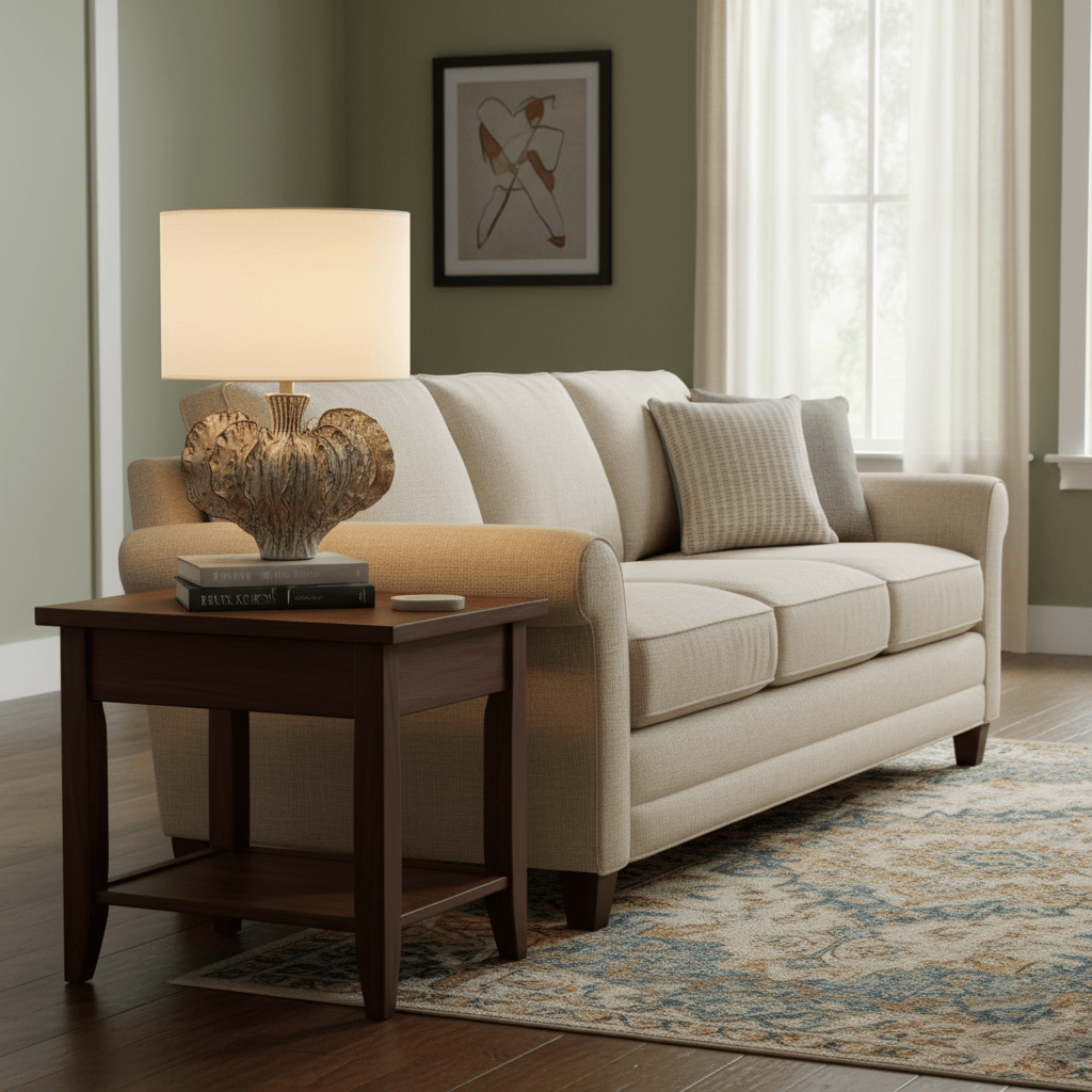 Leaf Ceramic Table Lamp with Fabric Shade for Bedroom and Living Room