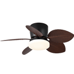 Leaf Breeze Ceiling Fan Light with LED – Modern Walnut or Black Finish