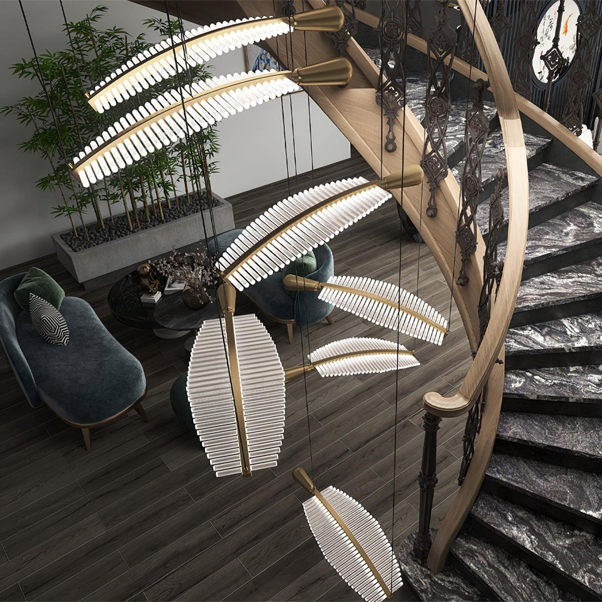 Leaf Led Chandelier