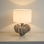 Leaf Ceramic Table Lamp with Fabric Shade for Bedroom and Living Room