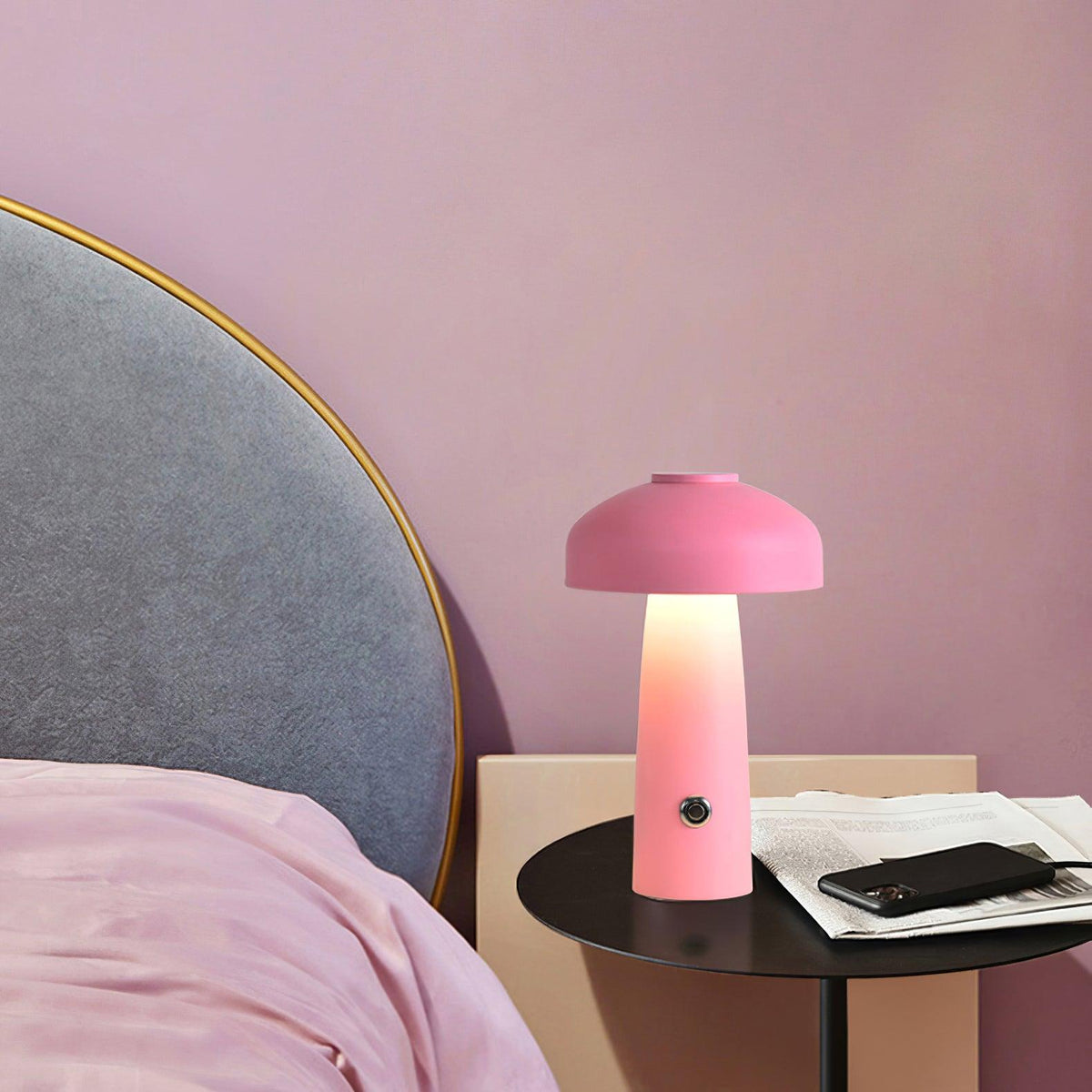Leon Mushroom Built In Battery Table Lamp