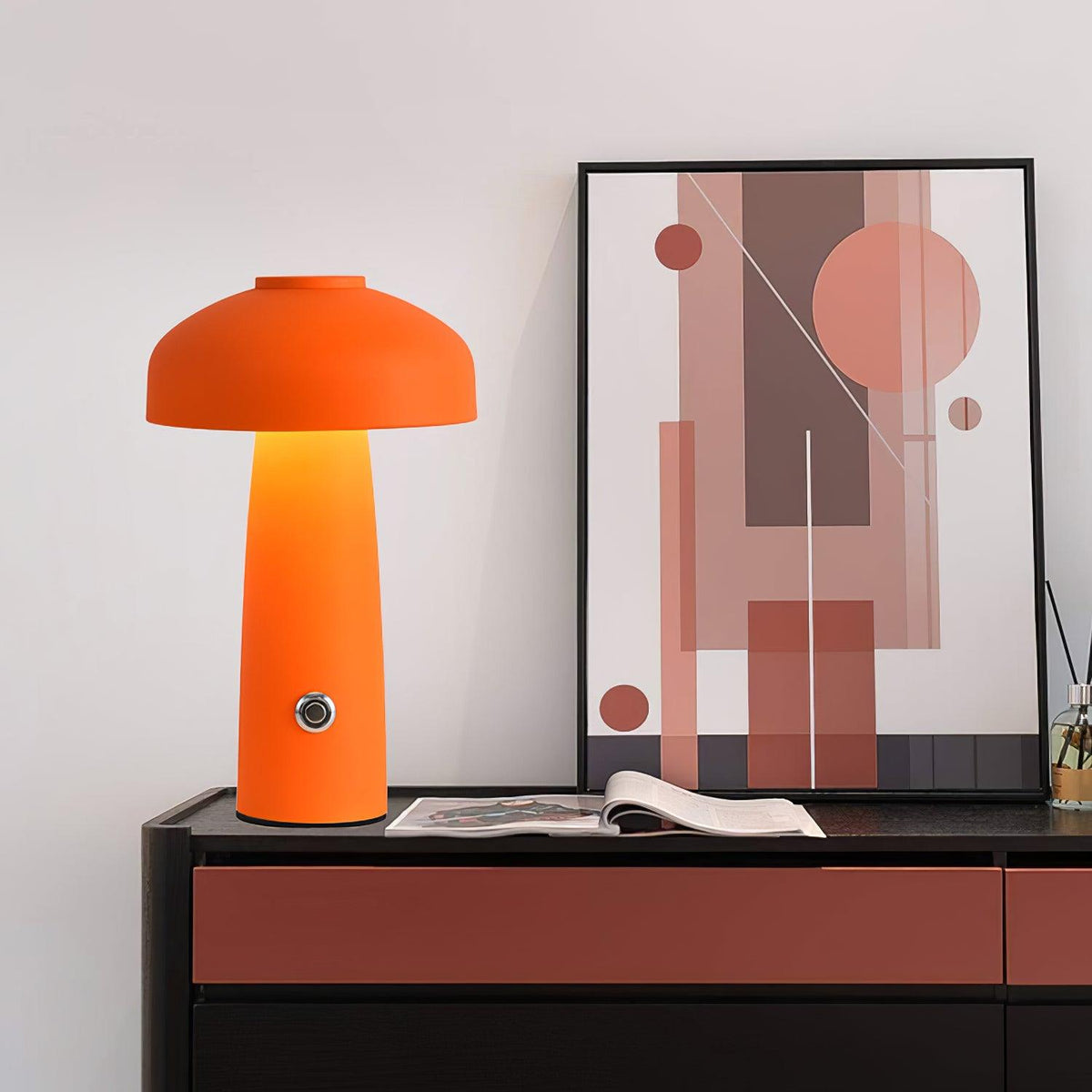 Leon Mushroom Built In Battery Table Lamp