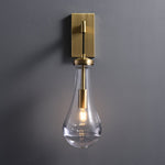 Leontine Brass Glass Teardrop Wall Sconce for Modern Interiors