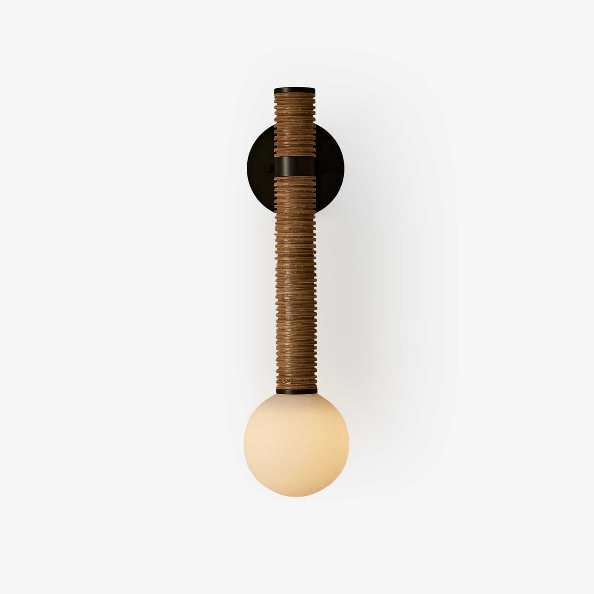 Lestro Wall Sconce with Leather Stem and Opal Glass Globe