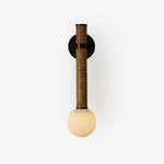 Lestro Wall Sconce with Leather Stem and Opal Glass Globe