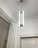 Lia Minimalist LED Pendant Light in Chrome and White