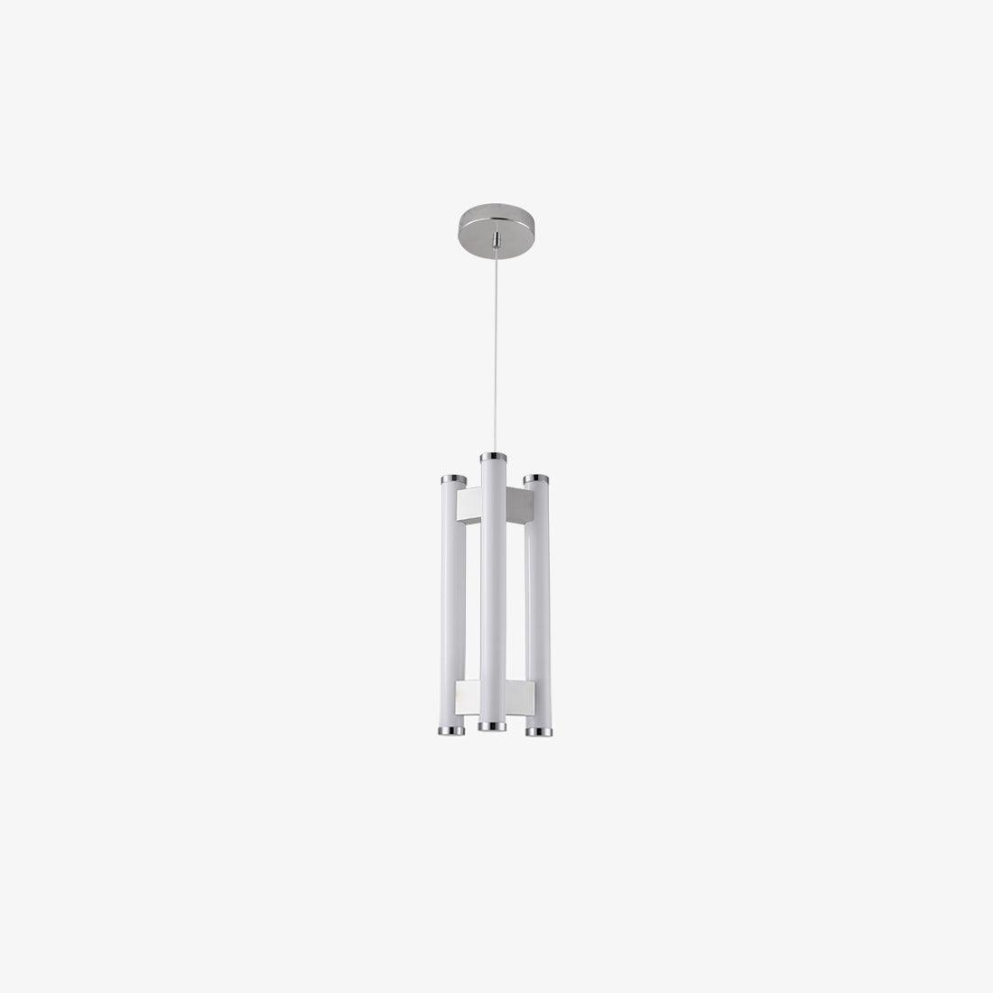 Lia Minimalist LED Pendant Light in Chrome and White