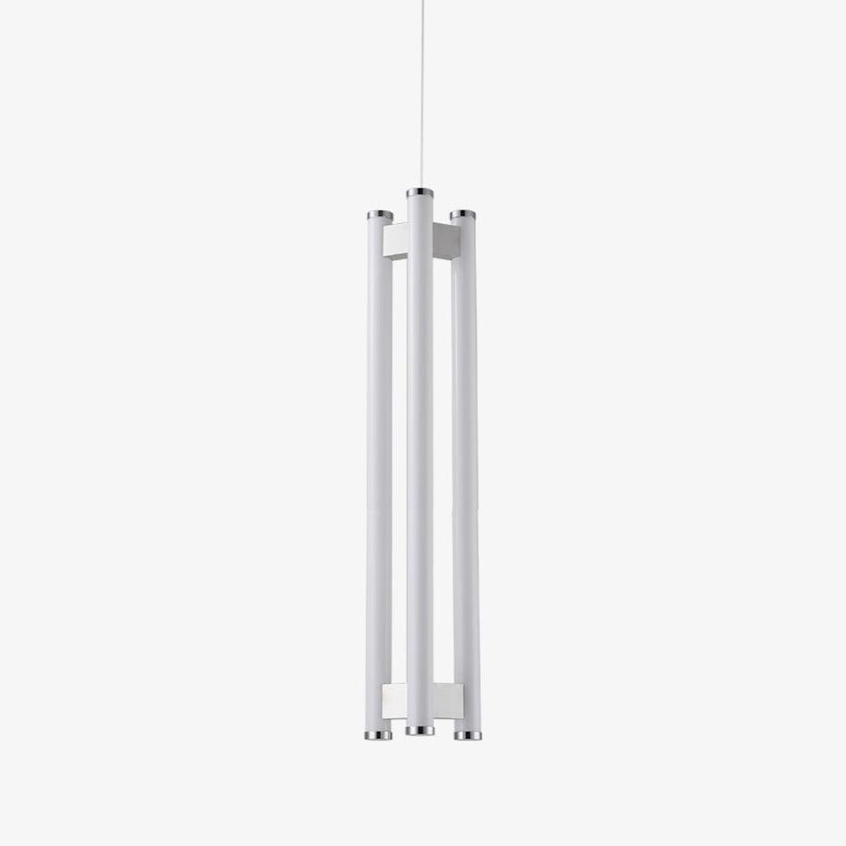 Lia Minimalist LED Pendant Light in Chrome and White