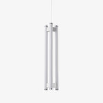 Lia Minimalist LED Pendant Light in Chrome and White