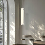 Lia Minimalist LED Pendant Light in Chrome and White