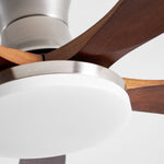 Liam Ceiling Fan Light with LED – Modern Walnut & Brass Fan