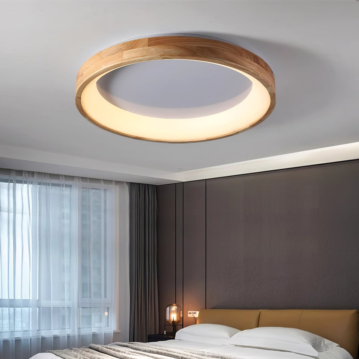 Ligna Square LED Ceiling Light in Wood and Acrylic