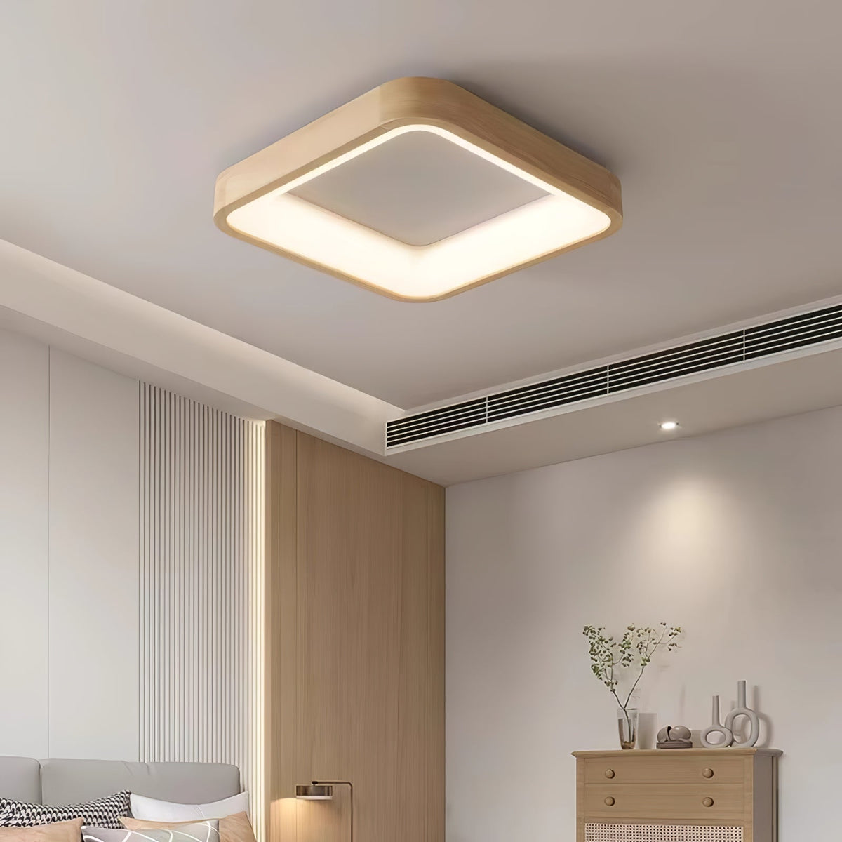 Ligna Square LED Ceiling Light in Wood and Acrylic