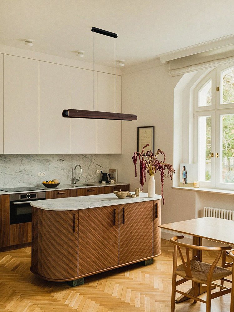 Lignar Beam Pendant Light – Modern Wood LED Linear Pendant Lamp