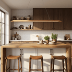 Lignis Linear Wood LED Pendant Light for Dining Room and Kitchen Island
