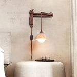 Ligno Arc Wall Sconce in Travertine and Walnut