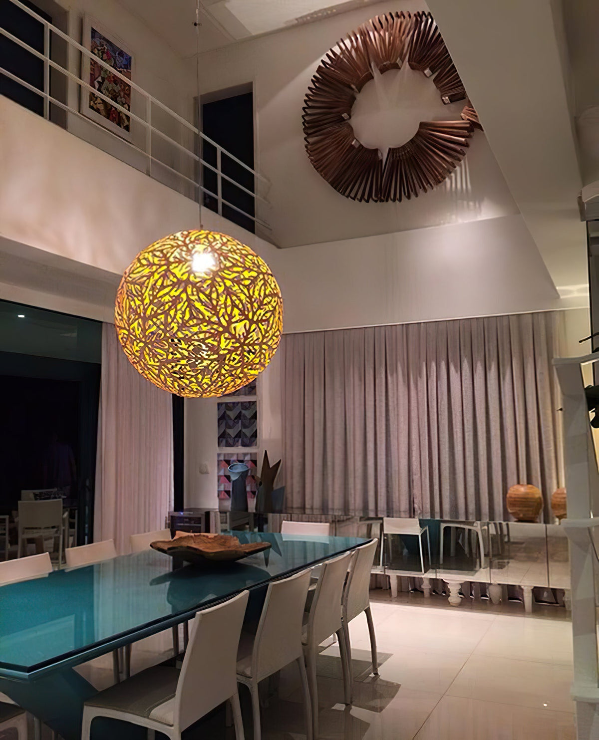 Ligno Sculptural Wood Pendant Light for Dining and Living Spaces