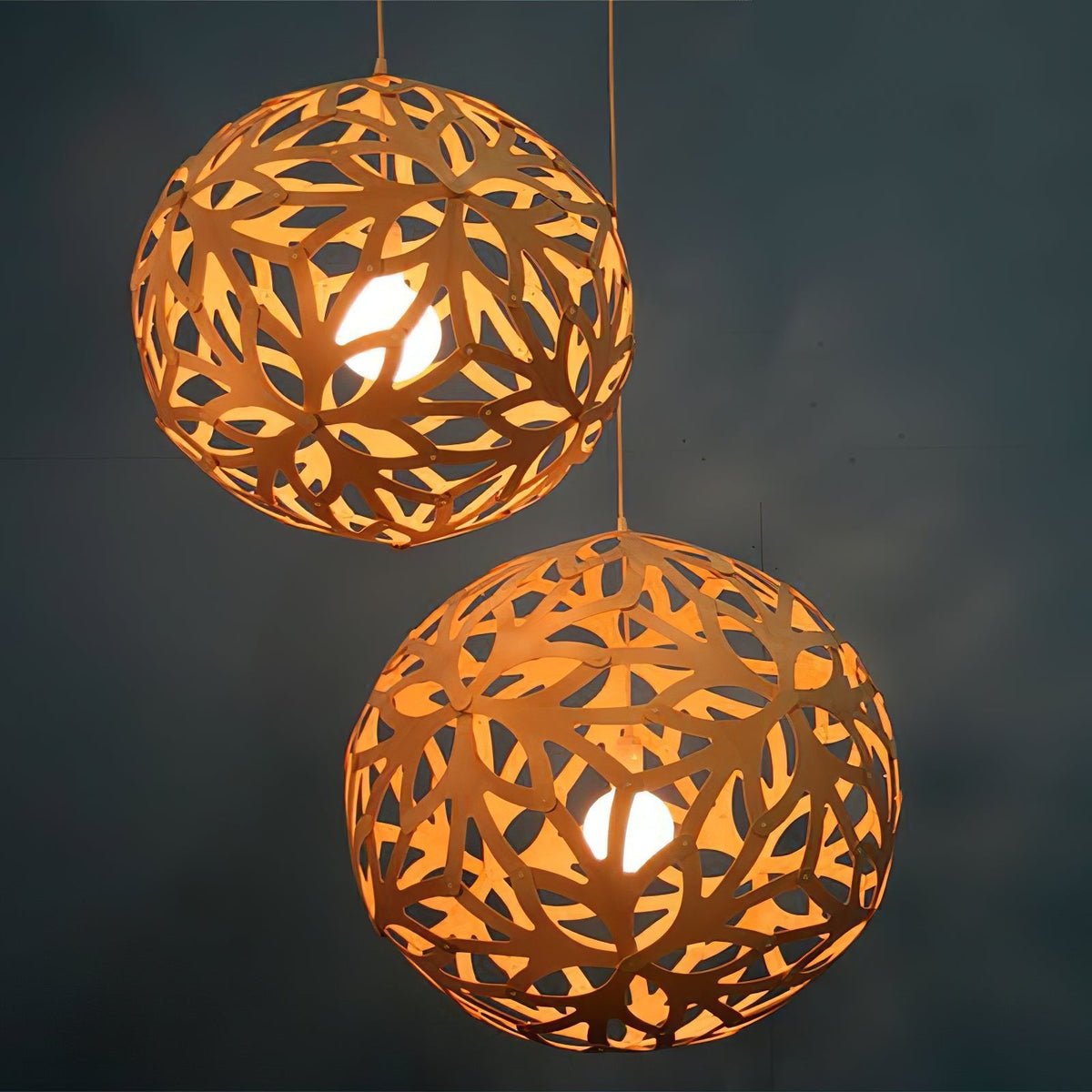 Ligno Sculptural Wood Pendant Light for Dining and Living Spaces