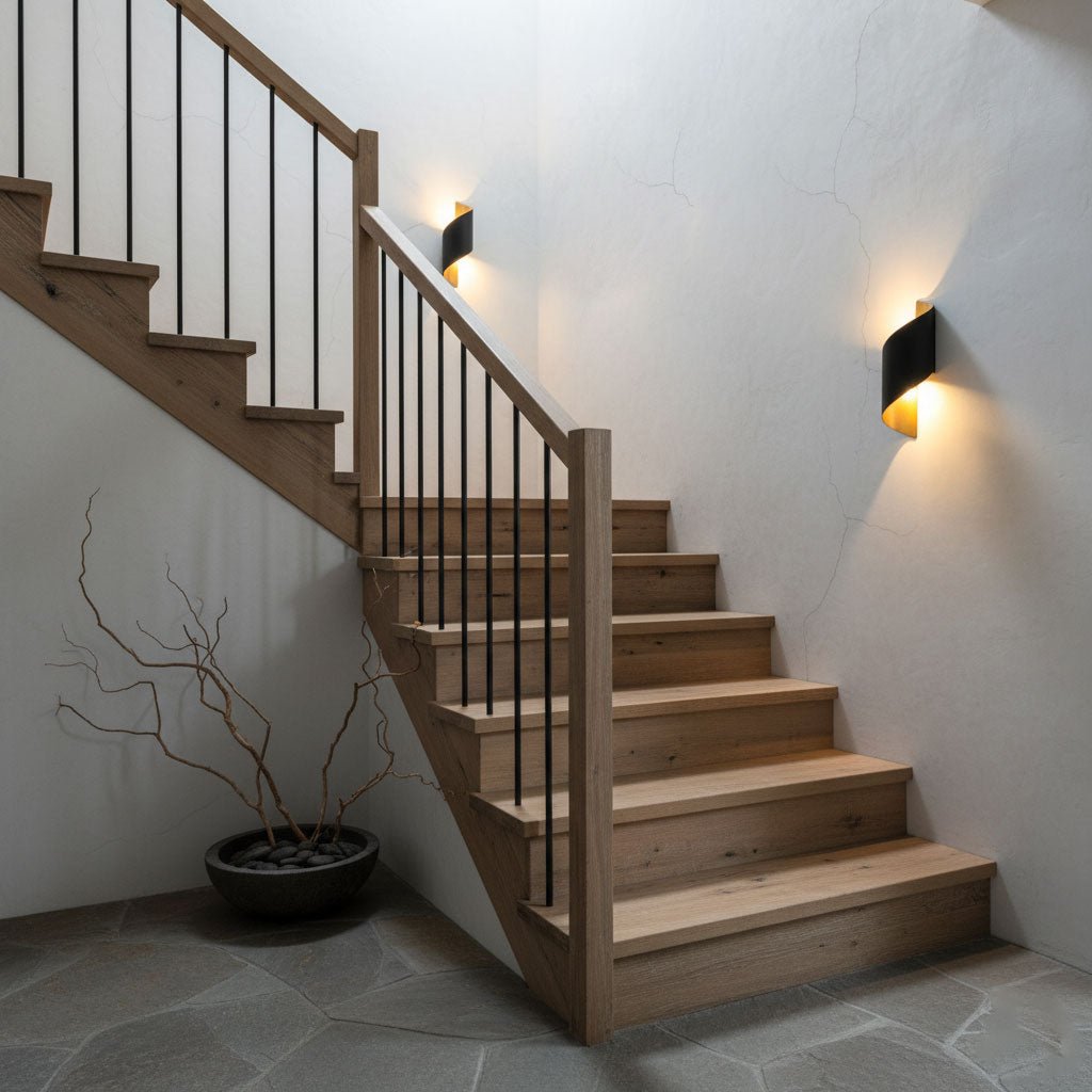 Lila Wall Sconce – Modern Ribbon LED Wall Light in Black & Gold
