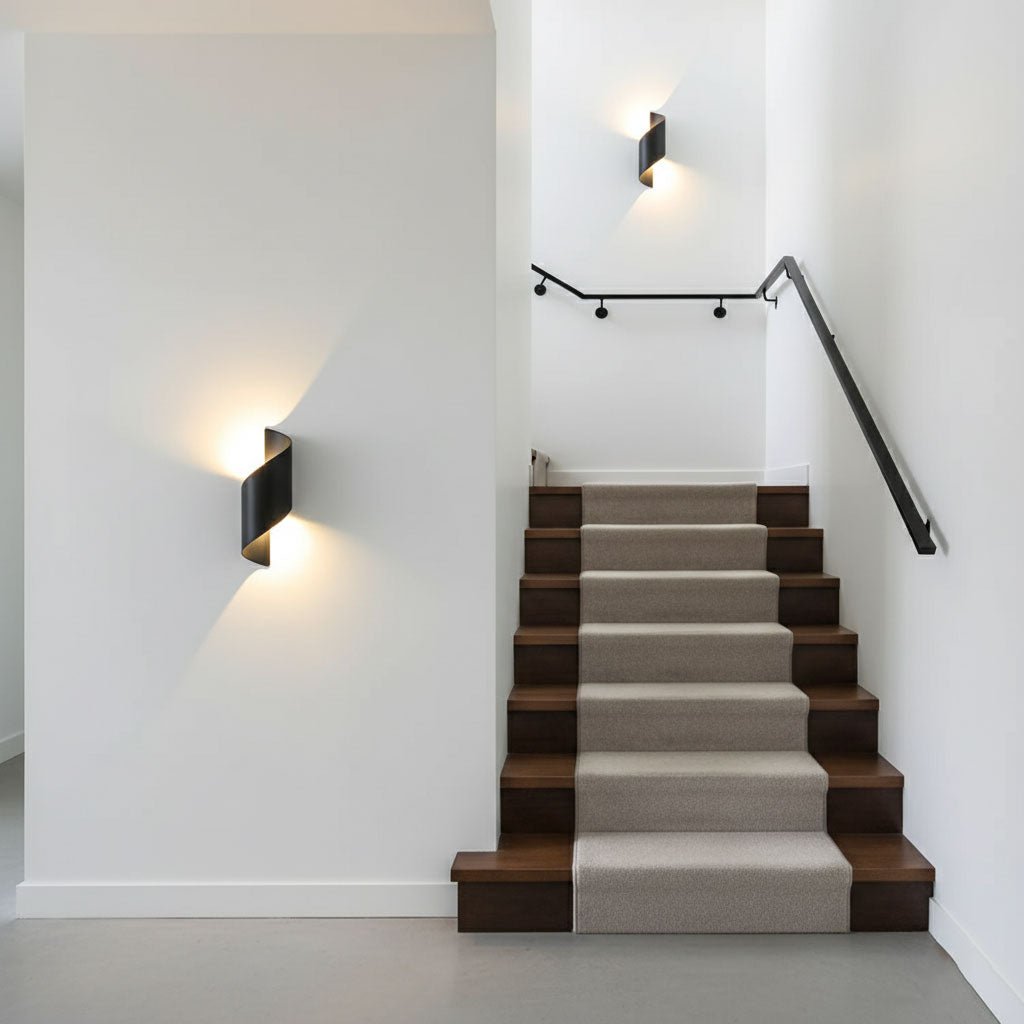 Lila Wall Sconce – Modern Ribbon LED Wall Light in Black & Gold