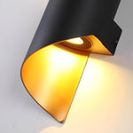 Lila Wall Sconce – Modern Ribbon LED Wall Light in Black & Gold