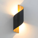 Lila Wall Sconce – Modern Ribbon LED Wall Light in Black & Gold