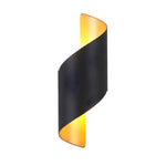 Lila Wall Sconce – Modern Ribbon LED Wall Light in Black & Gold