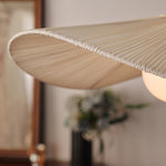 Lilium Drift Pendant Light – Sculptural Fabric Shade with Walnut Accents