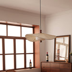 Lilium Drift Pendant Light – Sculptural Fabric Shade with Walnut Accents
