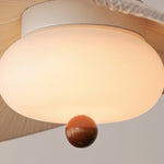 Lilium Drift Pendant Light – Sculptural Fabric Shade with Walnut Accents