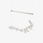 Lily LED Linear Pendant Light – Modern Botanical Glass & Steel Chandelier