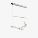 Lily LED Linear Pendant Light – Modern Botanical Glass & Steel Chandelier