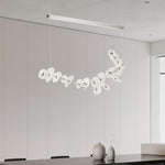 Lily LED Linear Pendant Light – Modern Botanical Glass & Steel Chandelier