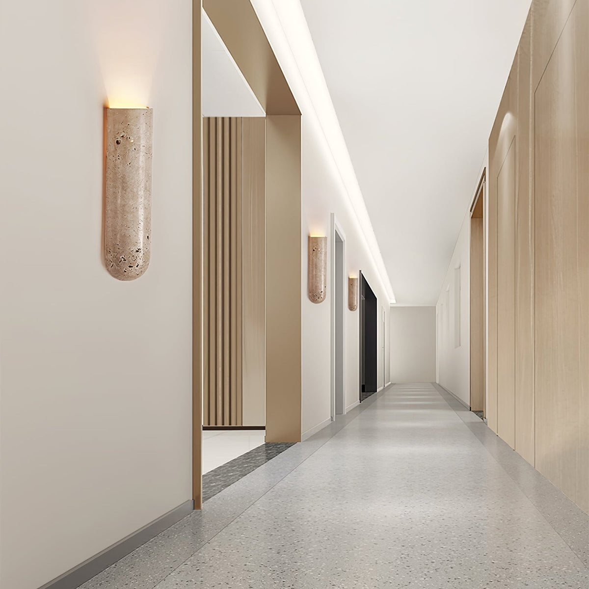 Lina Travertine Wall Sconce – Sculptural Stone Lighting for Modern Interiors