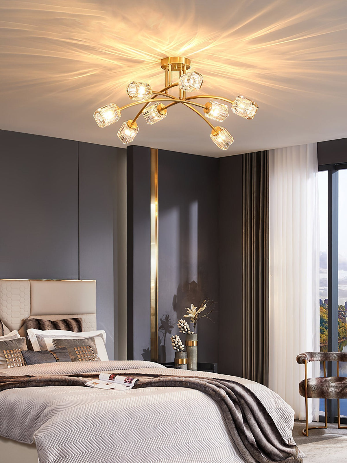 Lindby Crystal Ceiling Light