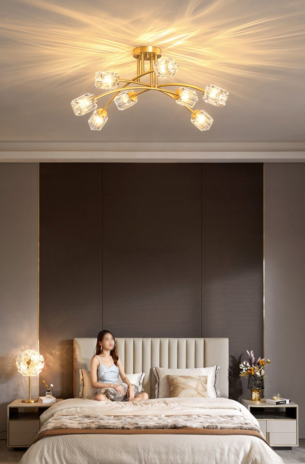 Lindby Crystal Ceiling Light
