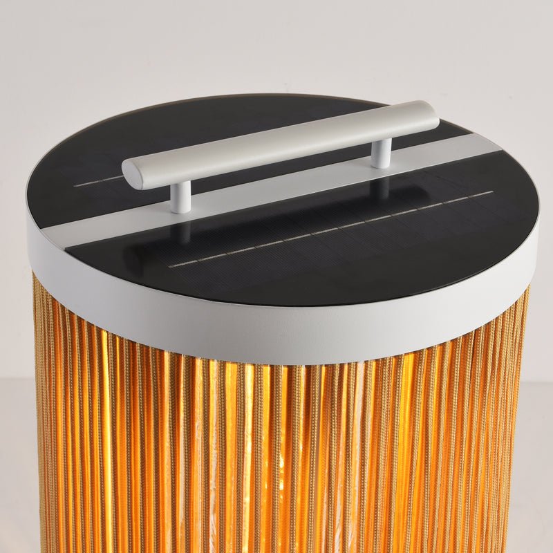 Linden Column Solar Outdoor Lamp – Natural Rattan Post Light for Garden & Patio