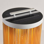 Linden Column Solar Outdoor Lamp – Natural Rattan Post Light for Garden & Patio