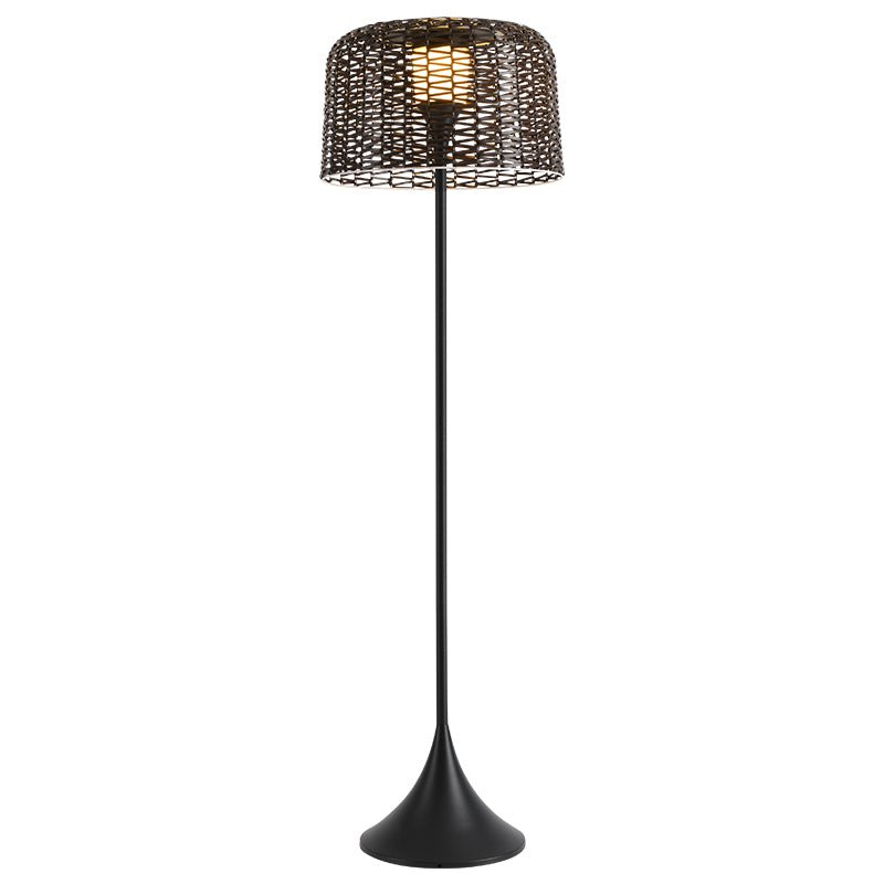 Callum Woven Solar Floor Lamp – Artisan Outdoor LED Lighting